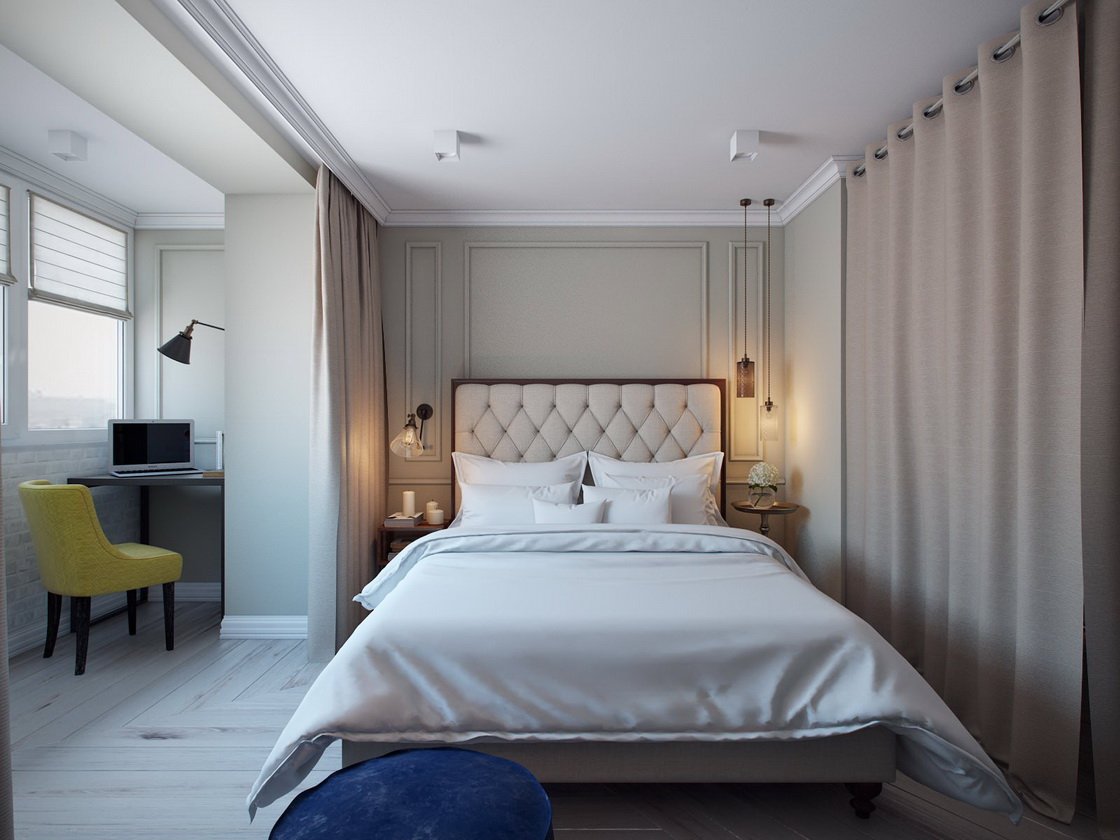 Подвесные светильники в спальне над кроватью