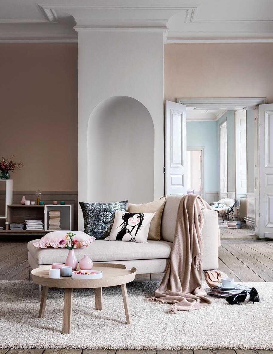 Бежевые стены в интерьере