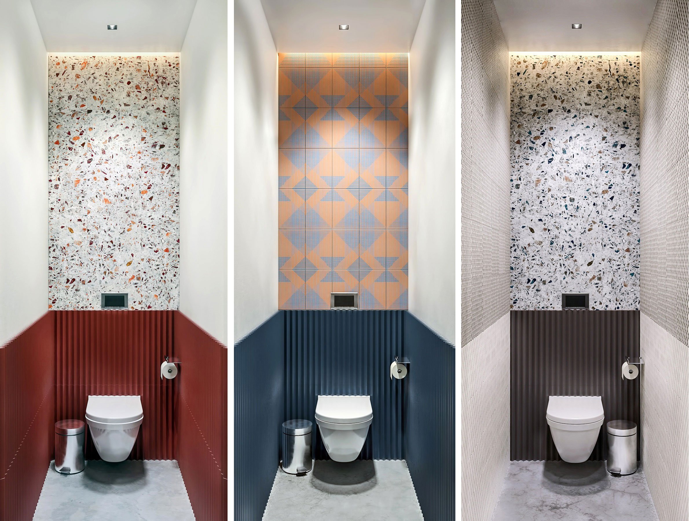 Дизайн интерьера маленького туалета в современном стиле