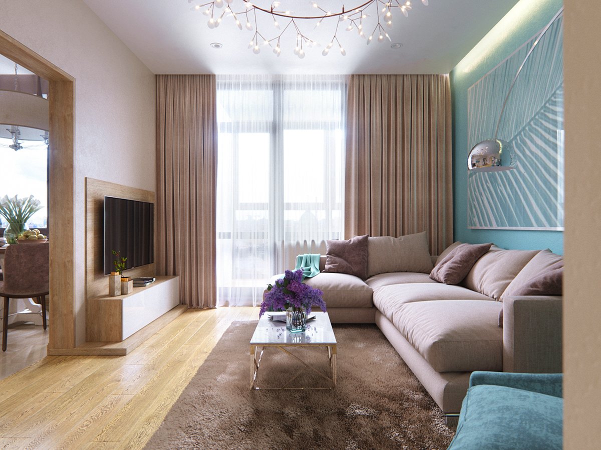 Интерьер гостиной в квартире бюджетный вариант