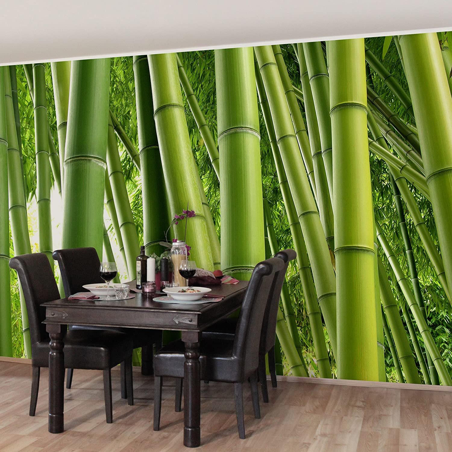 Зеленый бамбук в интерьере