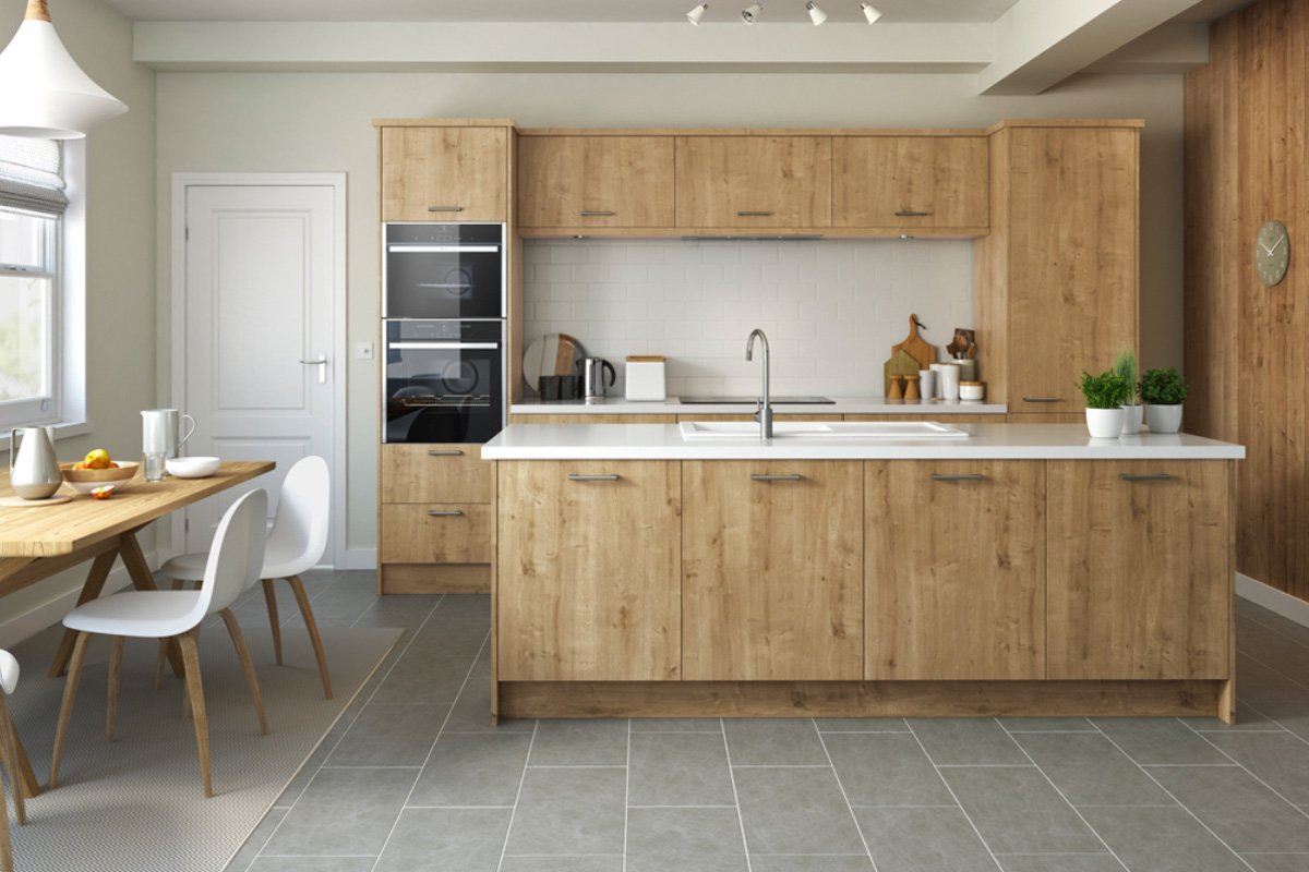 Дуб Шерман серый кухня