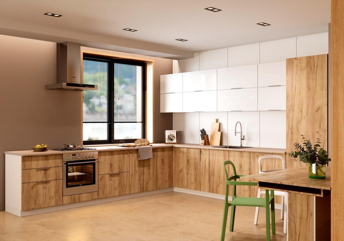 Сокме кухня Шарлотта сер графит/дуб крафт золотой