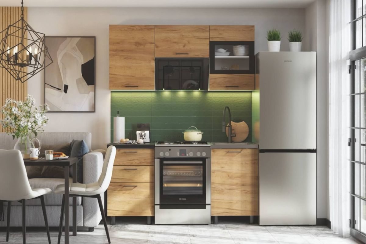 Гостиная Дубай антрацит глянец/дуб крафт