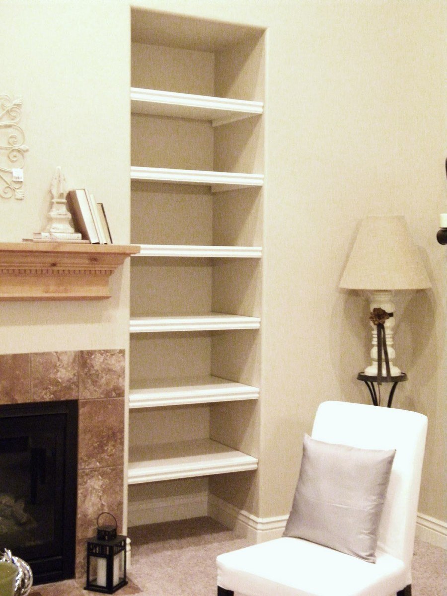 Полки в ванной комнате из гипсокартона