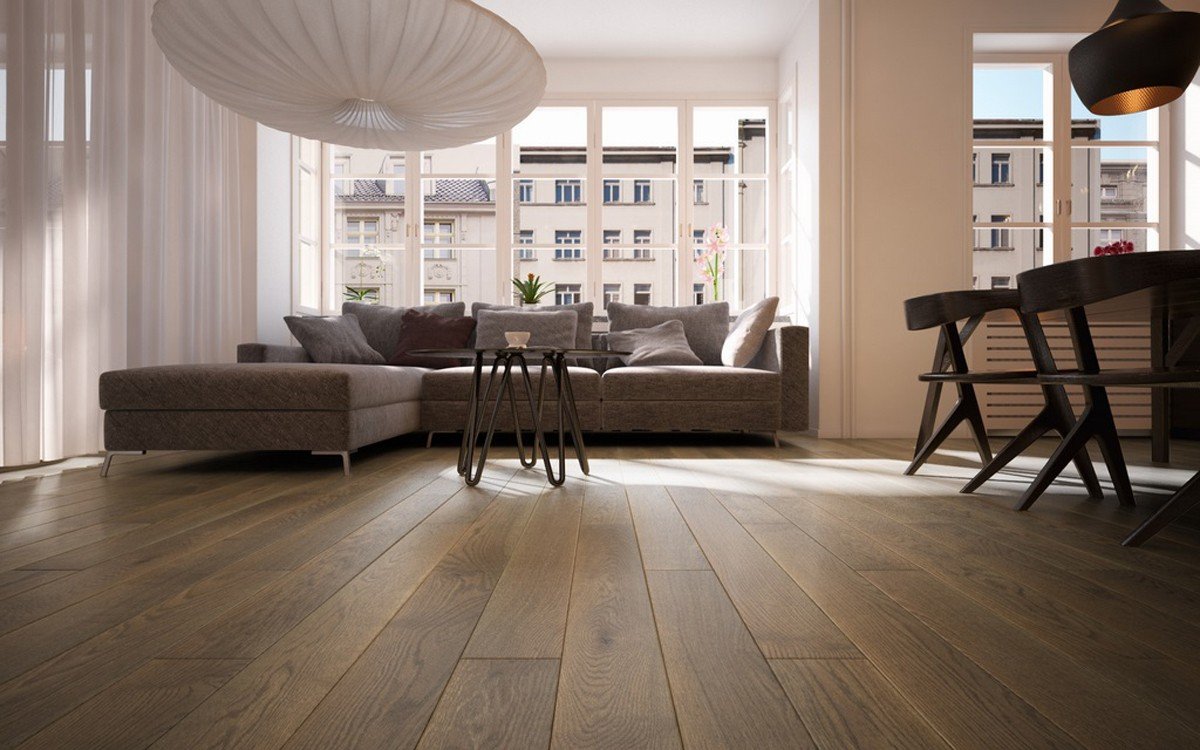 Темный паркет в интерьере