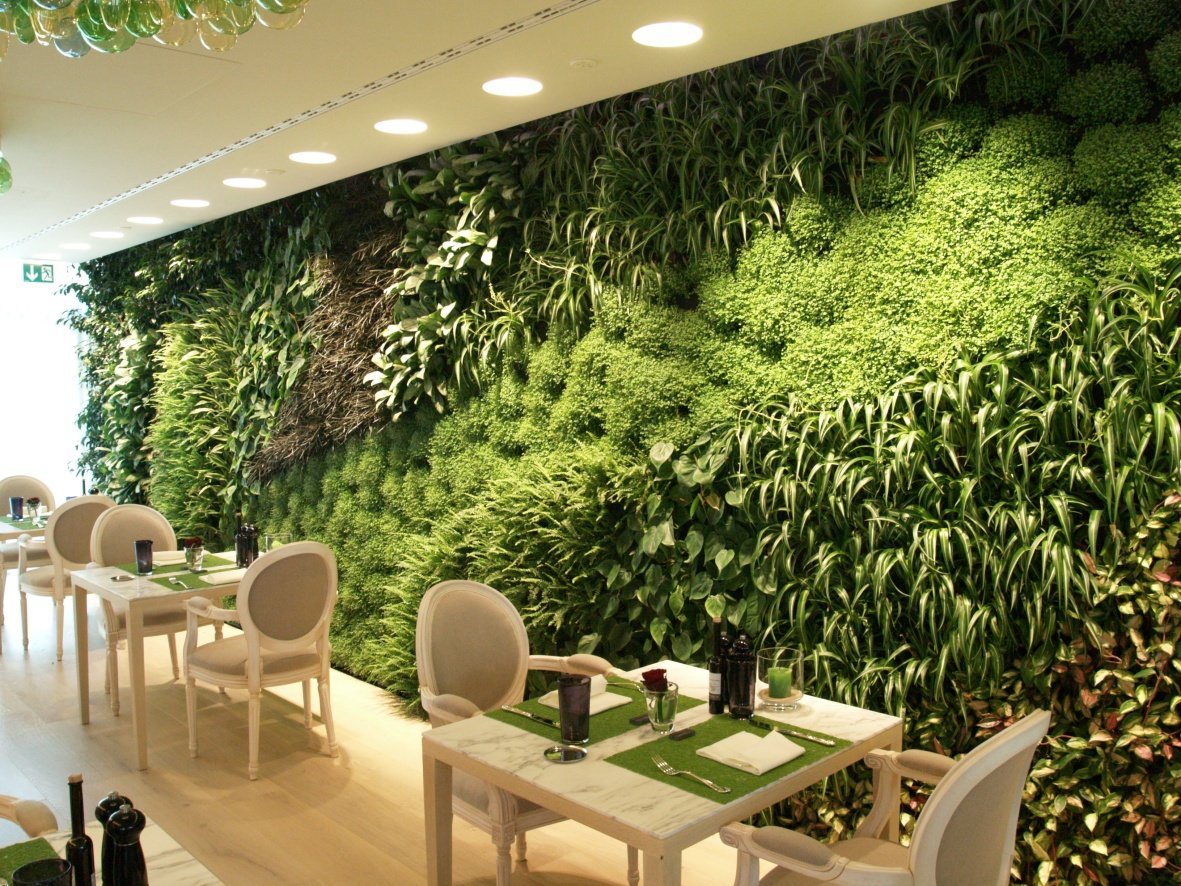 Искусственное озеленение стен в интерьере - 75 фото