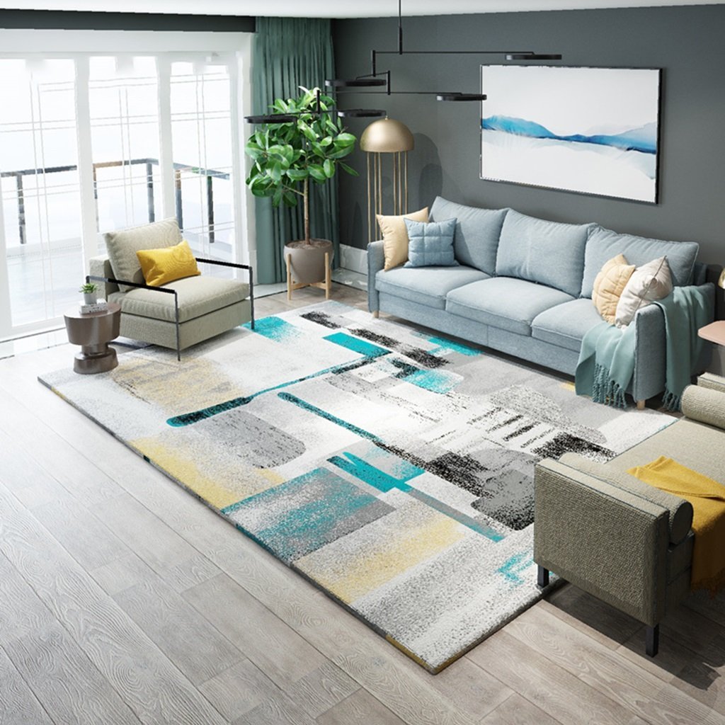 Бирюзовые ковры в гостиную