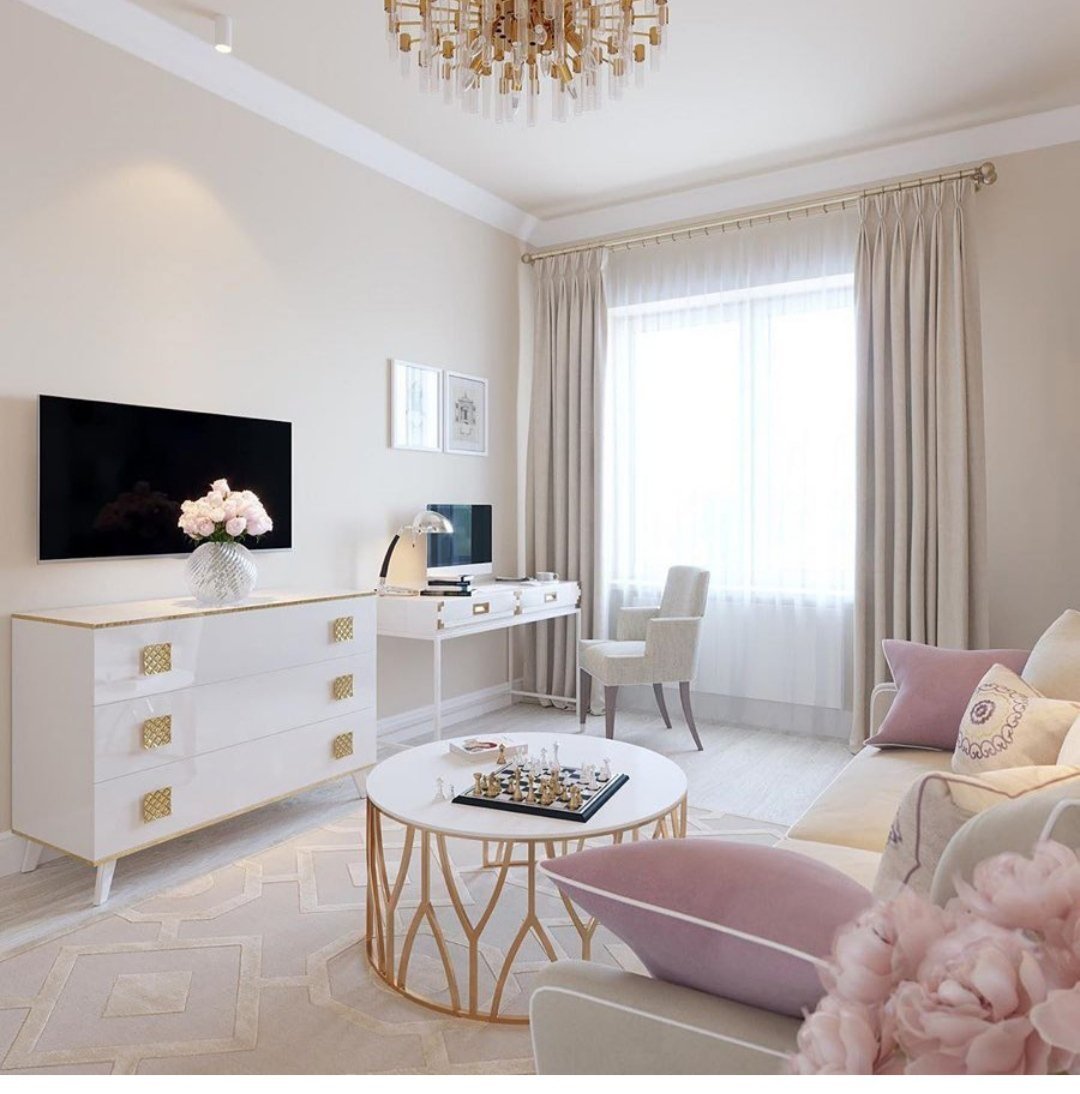 Светлый интерьер гостиной