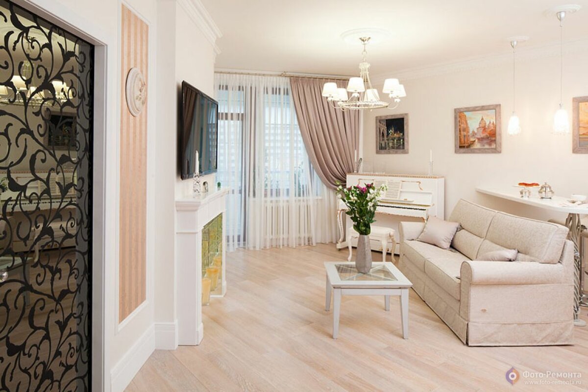 Интерьер комнаты в светлых тонах