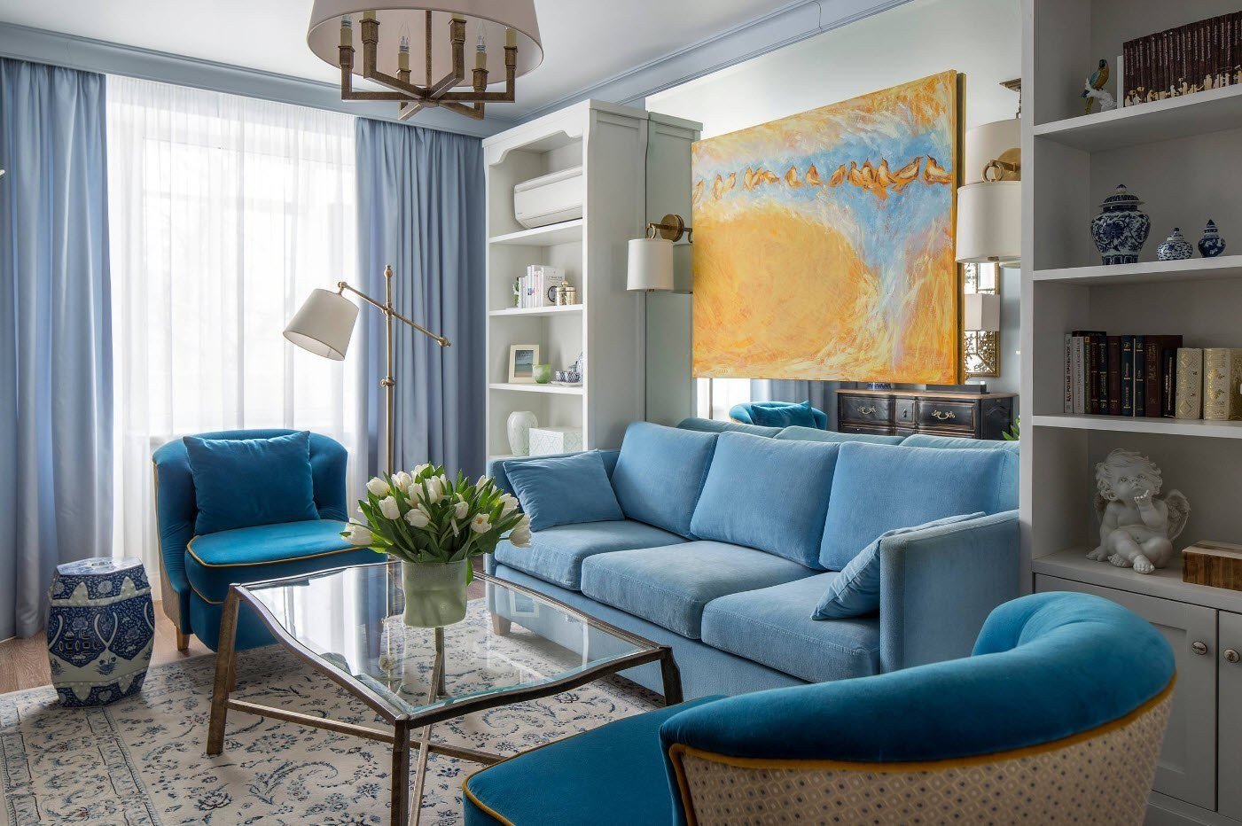 Синий диван — стильный и яркий элемент украшения любого интерьера. 110 фото вариантов применения