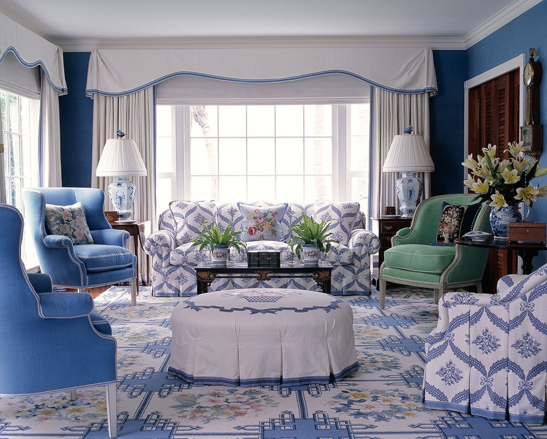 голубая гостиная в прованс стиле