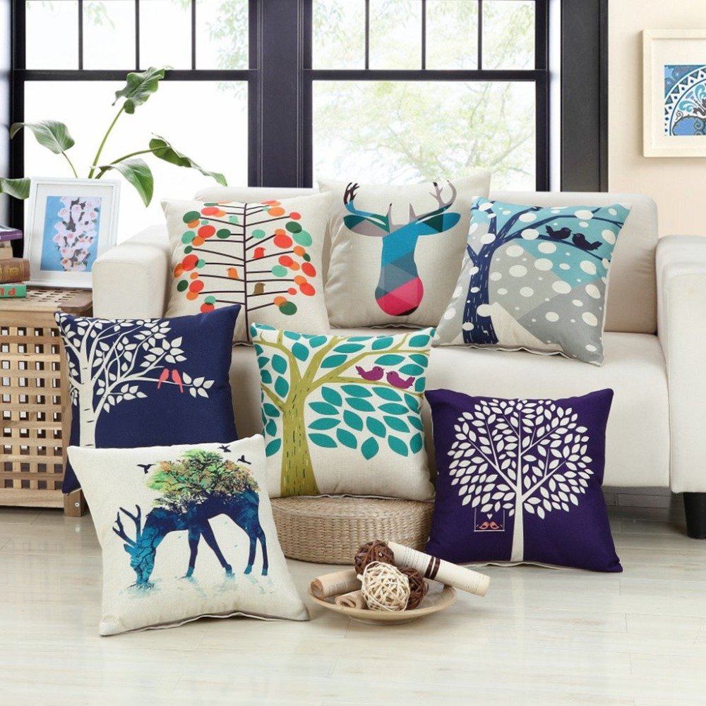 Декор спальни декоративными подушками икеа