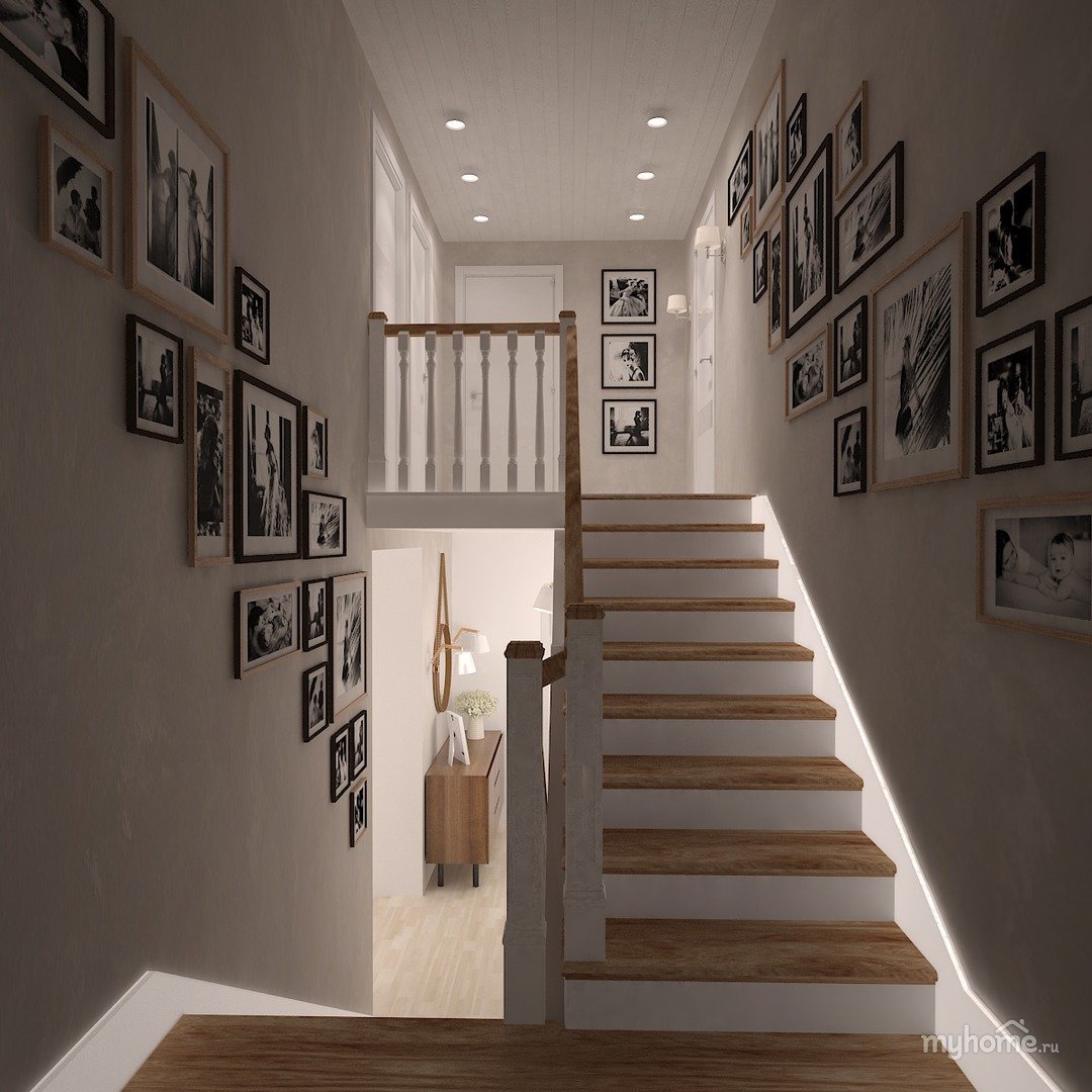 Планировка коридора с лестницей