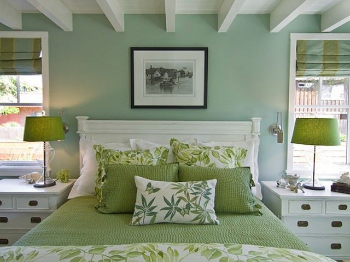 Дизайн зеленой спальни: идеи интерьера, сочетания оттенков, фото — MrDoors