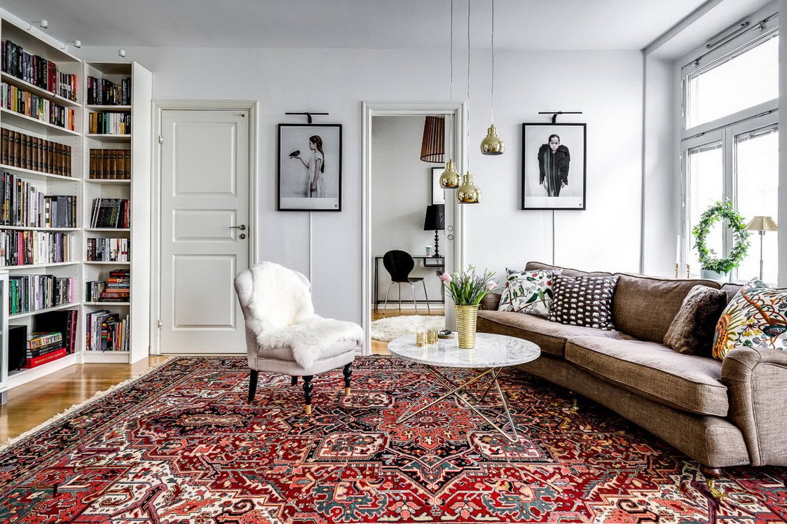 Ковер Зебра в интерьере гостиной