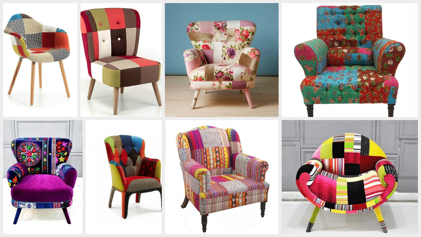 Кресла с разноцветной текстурой