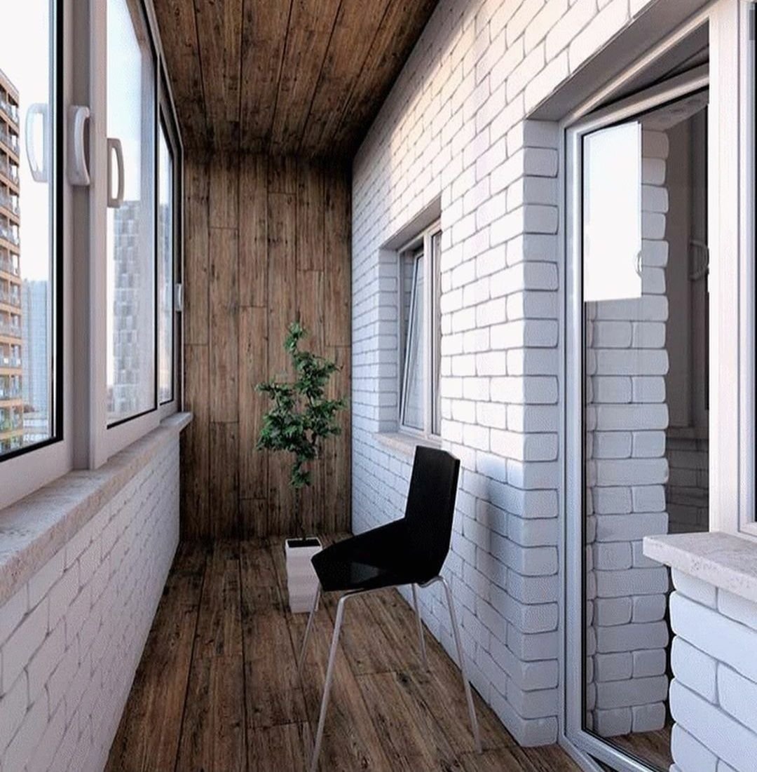 Отделка балкона ламинатом