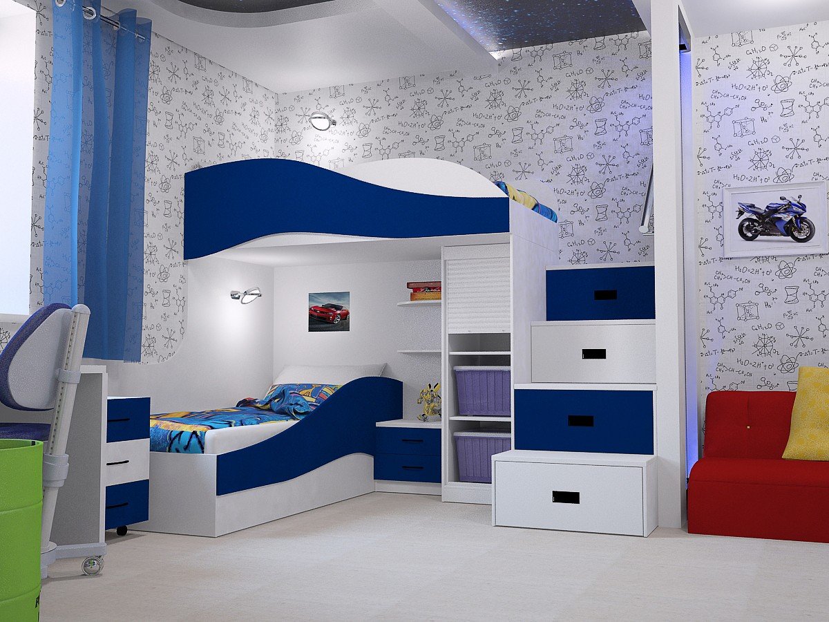 Детская мебель синяя