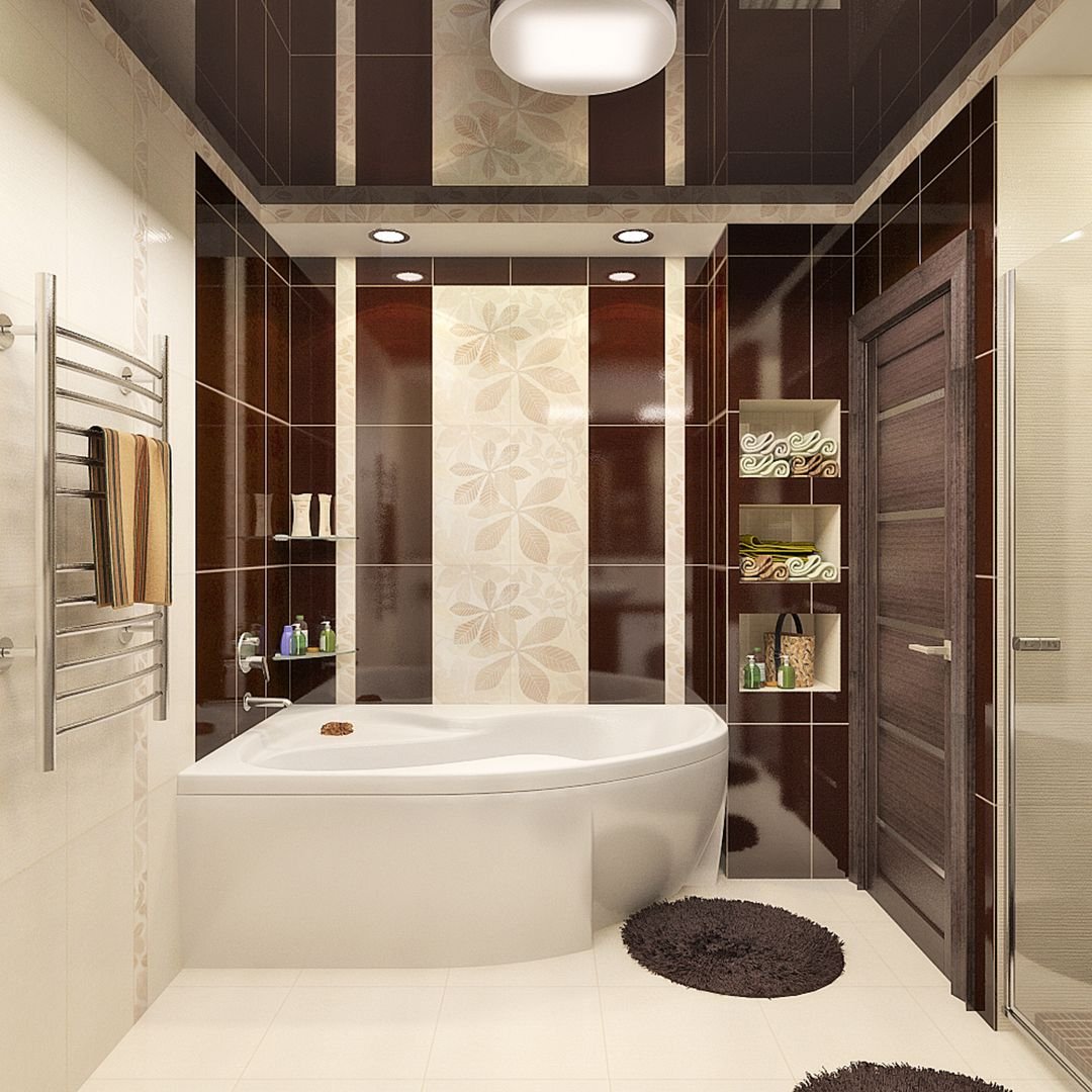 Бежевая ванная комната: фото дизайна ванной комнаты в коричнево-бежевых тонах