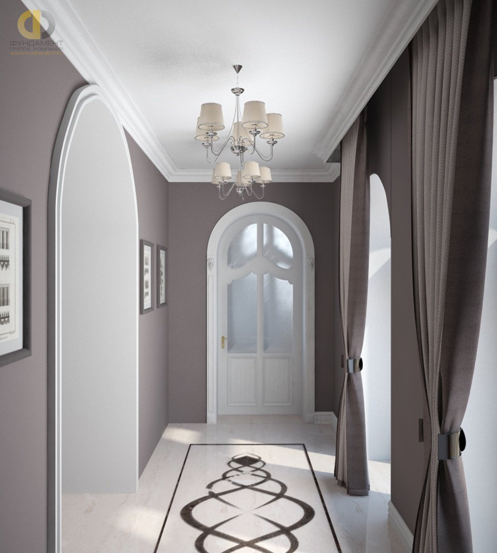 Прихожая с белыми дверями