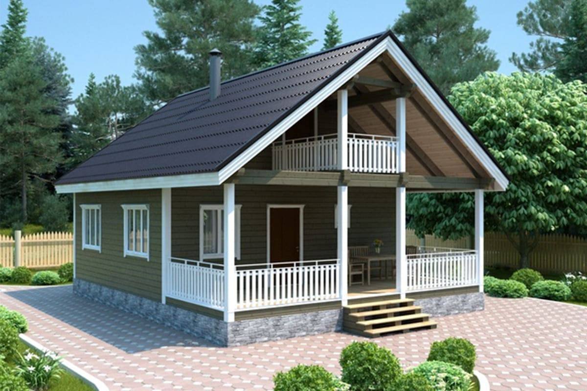 Дом 6х8 с мансардой и террасой