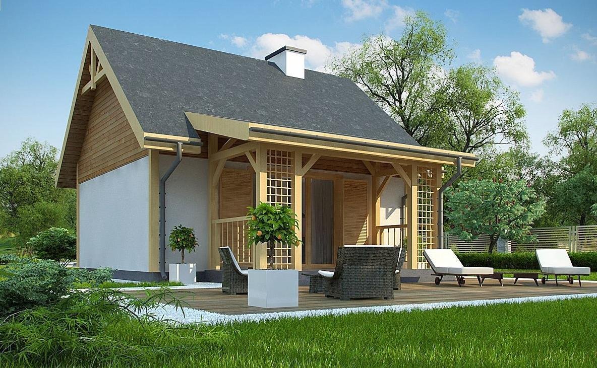 Одноэтажный дом 30 кв.м с террасой