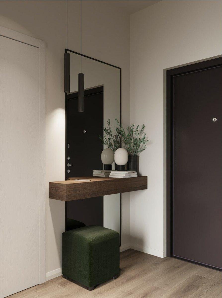 Зеркало с пуфиком в прихожую