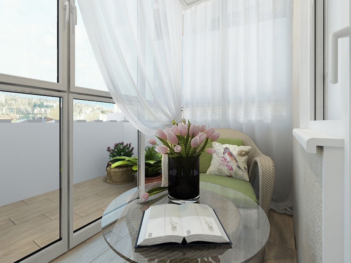 Шторы на панорамный балкон