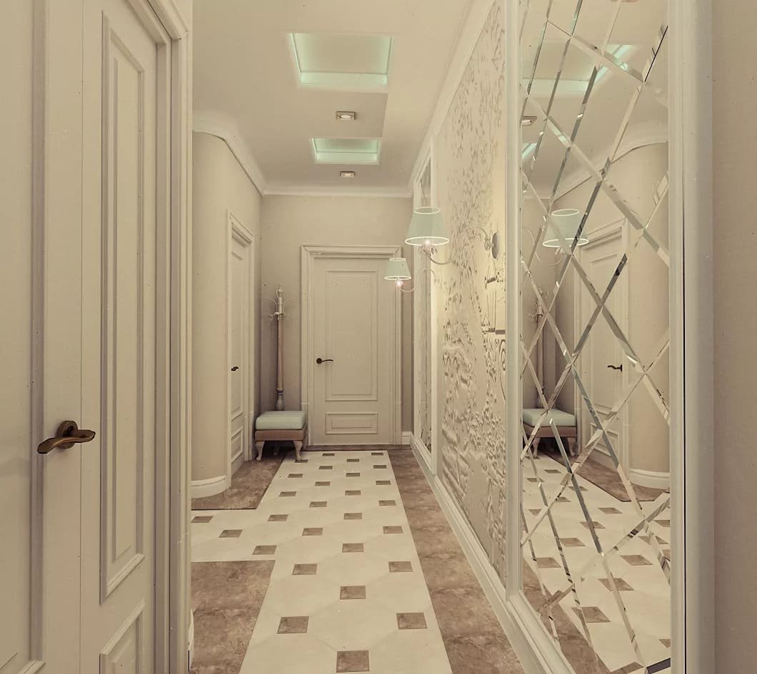 Входная зона тесной прихожей