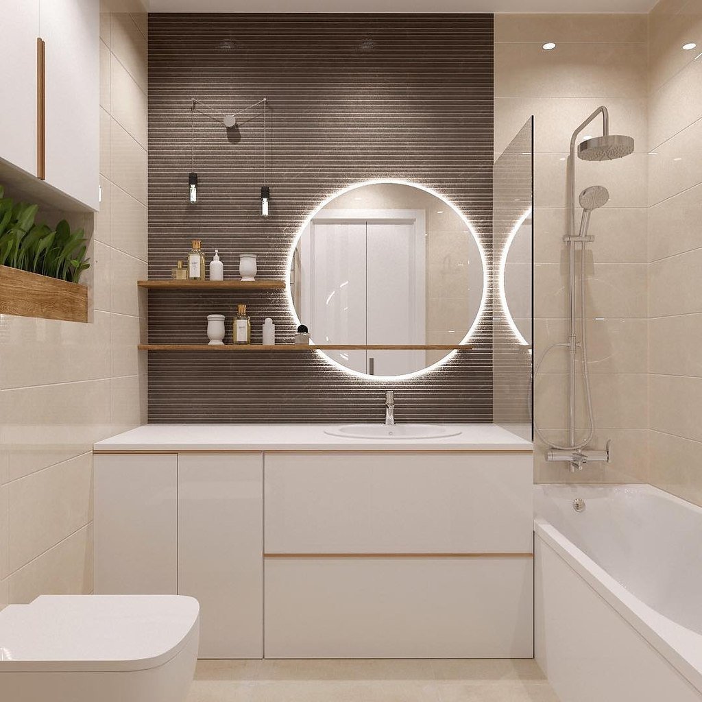 Ванная комната в кофейных тонах