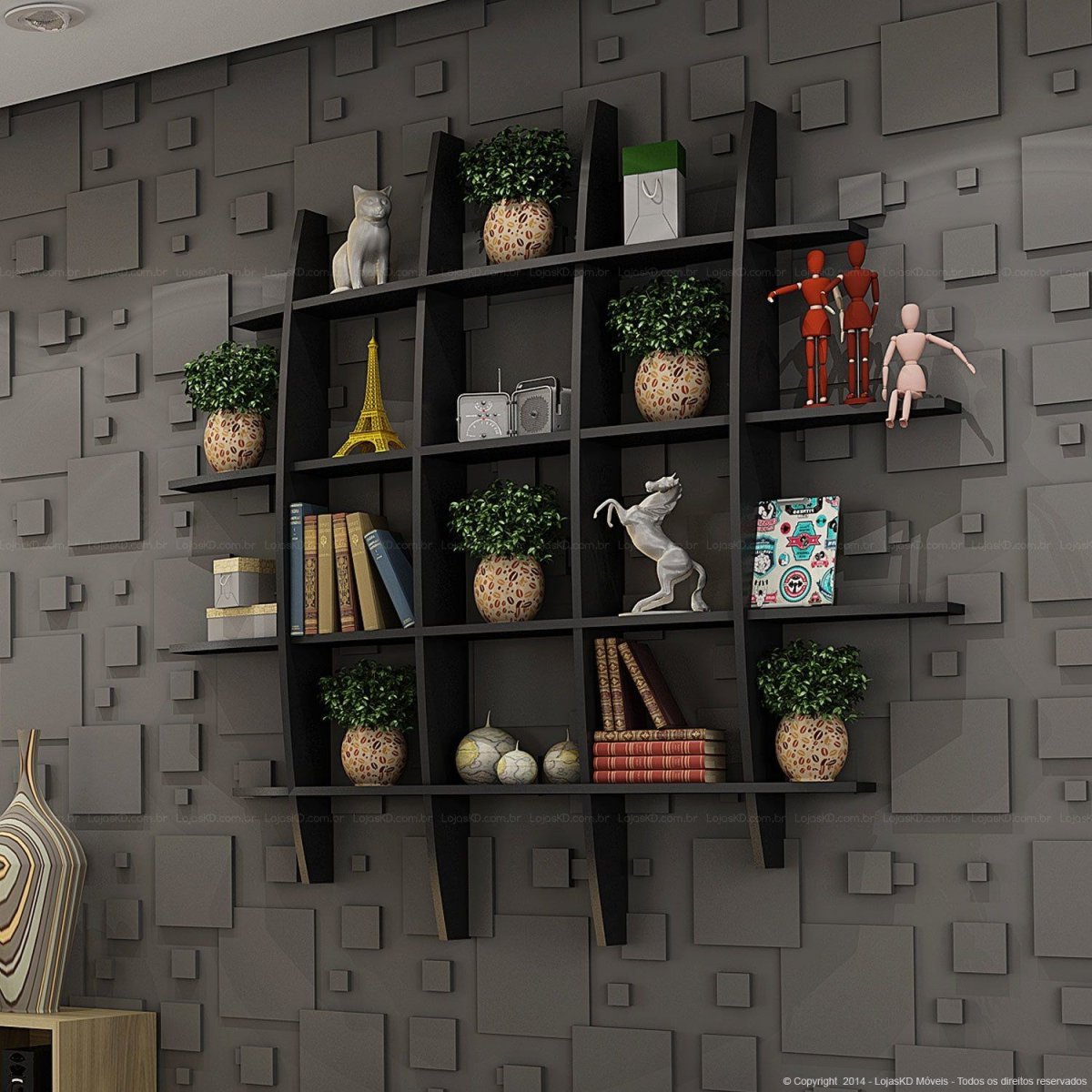 Навесные полочки на стену в комнату