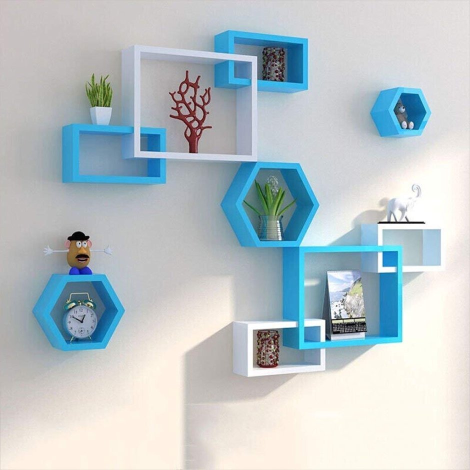 Цветные полки на стену