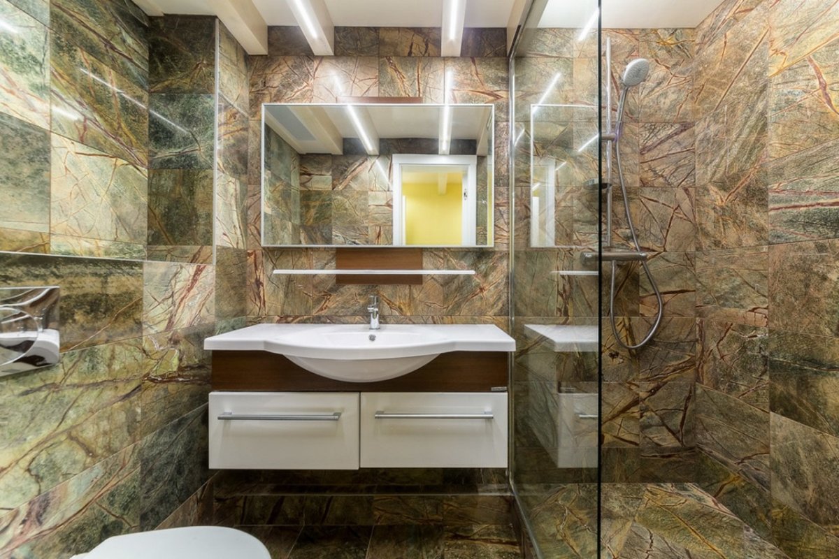 Мрамор Бидасар Грин в интерьере