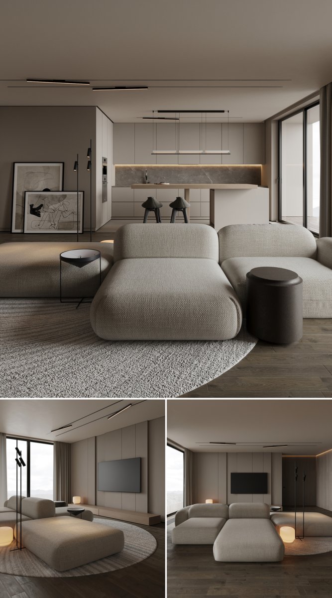 Освещение в кухне-гостиной