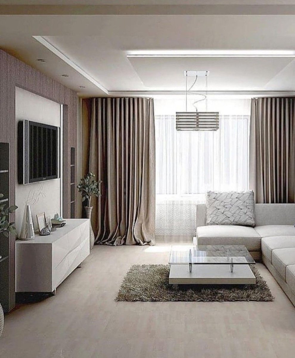 Интерьер прямоугольной гостинной 17 кв.м