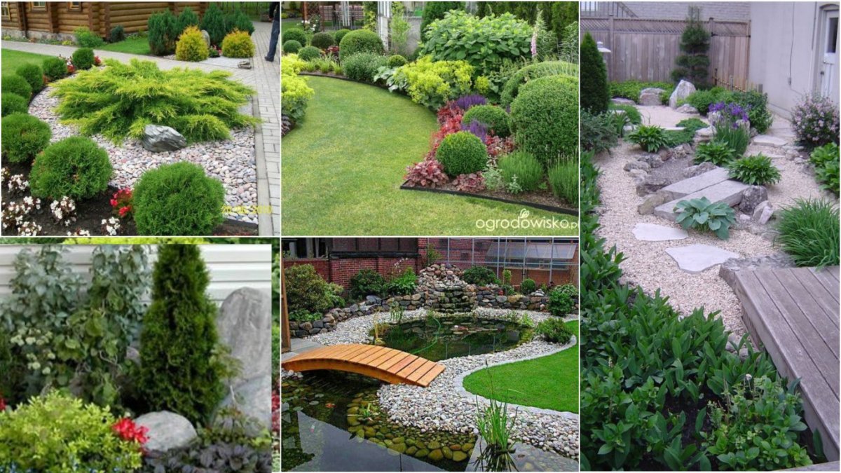 Стили ландшафтного дизайна коллаж