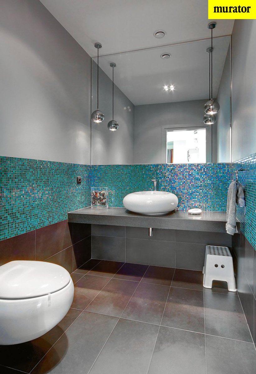 Ванная с бирюзовой мозаикой