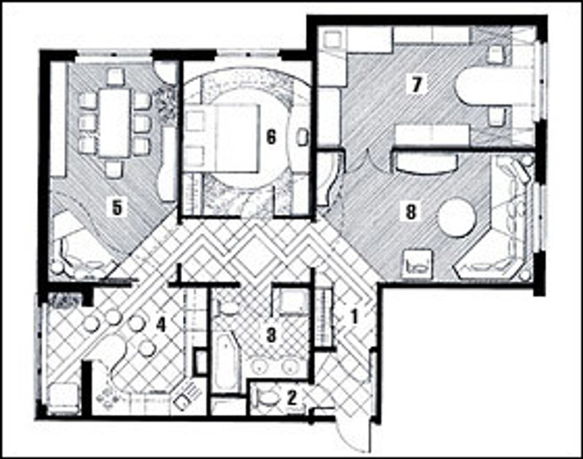 Перепланировки в четырехкомнатной квартире в панельном доме КОПЭ