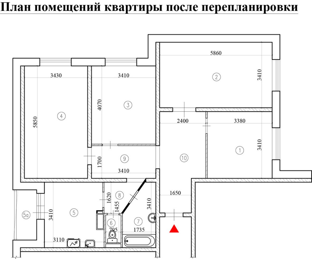 КОПЭ 4 комнатная квартира перепланировка