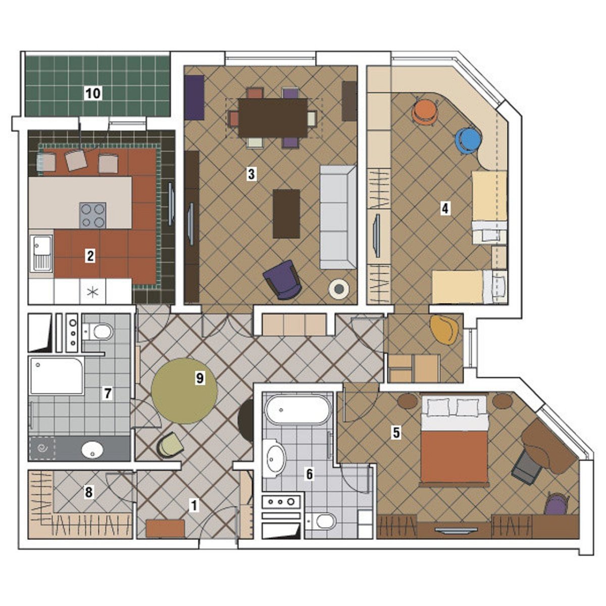 Планировка кухни КОПЭ 2 комнатная квартира