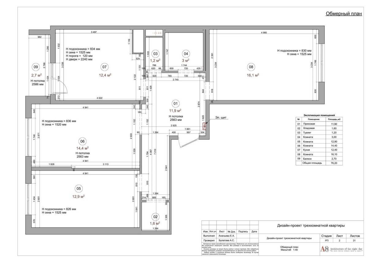 Перепланировка КОПЭ 4 комнатная