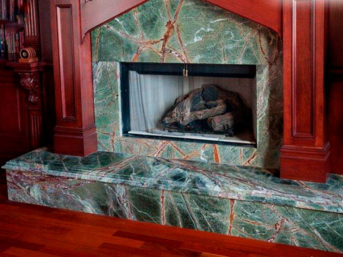 Мрамор Бидасар Грин в интерьере