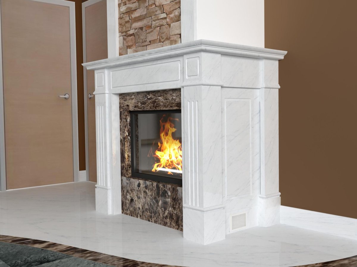 Stretto 30 камин белый мрамор