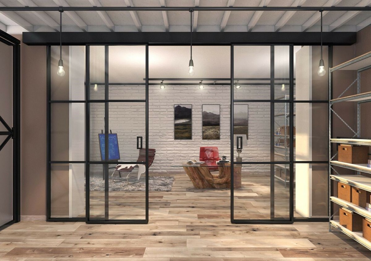 Перегородки лофт с фрамугой