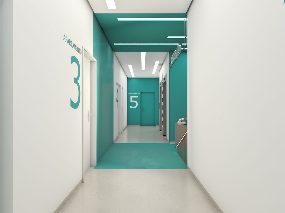Дизайн коридора в клинике