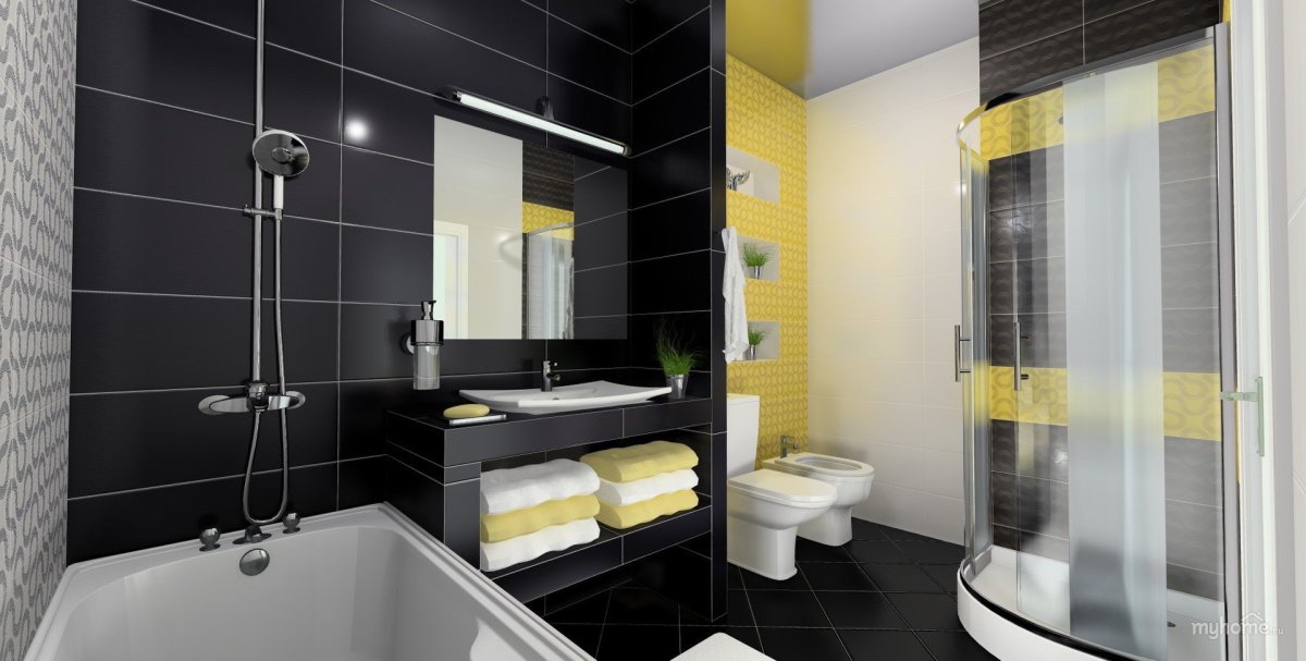 Желтая ванная комната