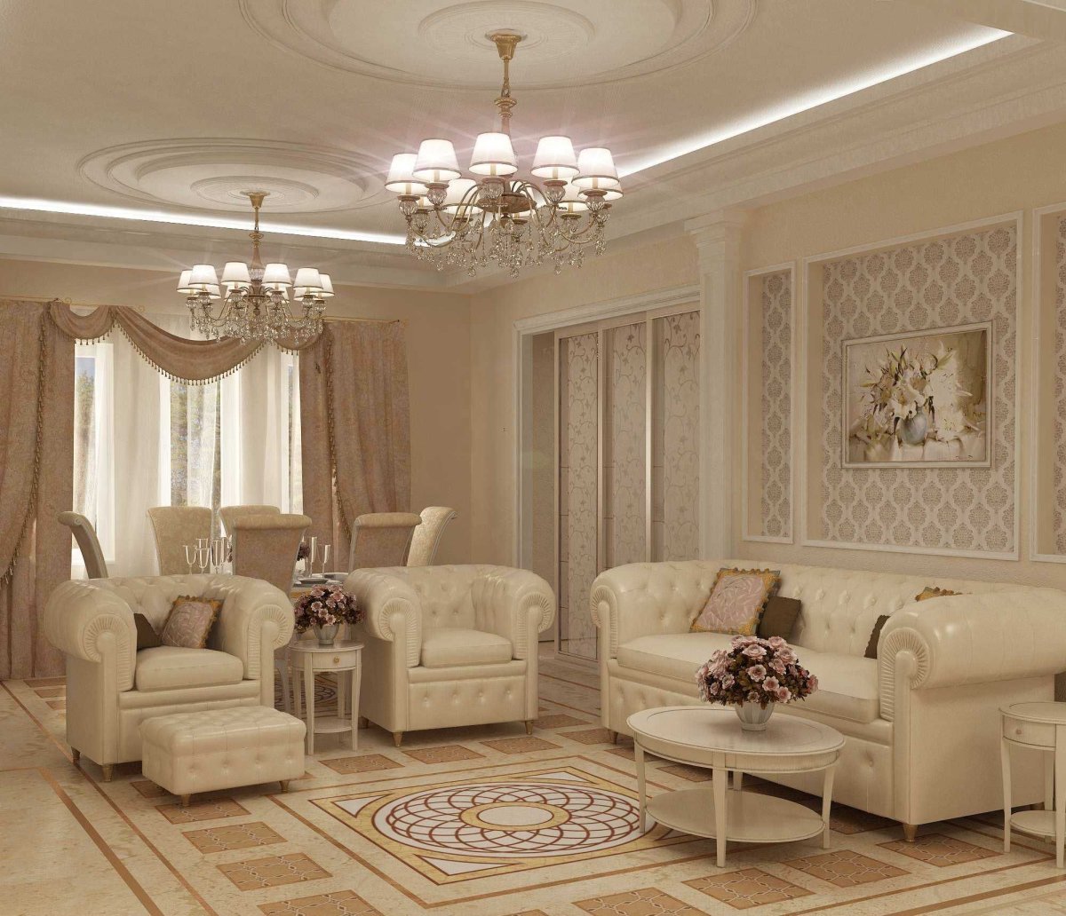 Гостиная Неоклассика 17 кв м