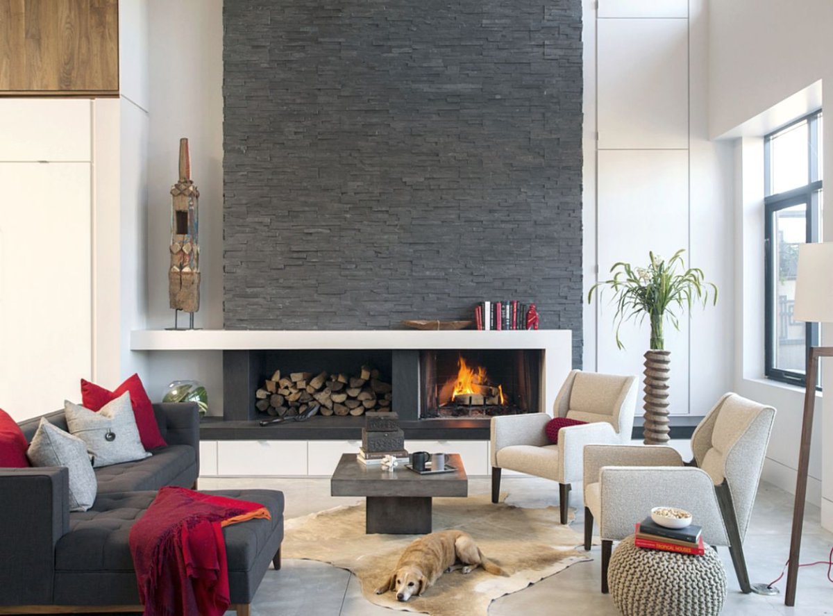 Камин в современном интерьере