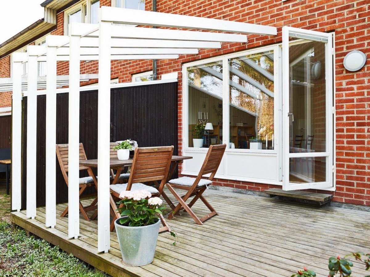 Пергола патио с мангалом